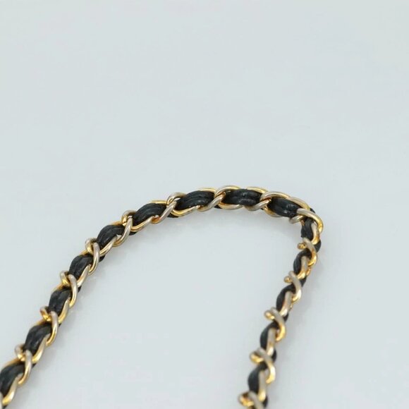 CHANEL Matelasse Chain Shoulder Bag Lamb Skin Black Gold CC Auth PP082 - Picture 9 of 16